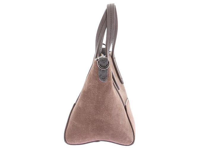 Brunello Cucinelli Mini borsa BC Duo in scamosciato ornata con Monile Marrone - vista 5