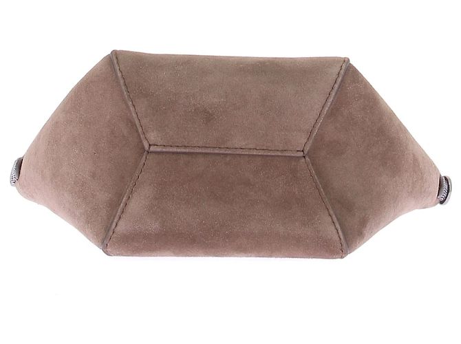 Brunello Cucinelli Mini borsa BC Duo in scamosciato ornata con Monile Marrone - vista 7