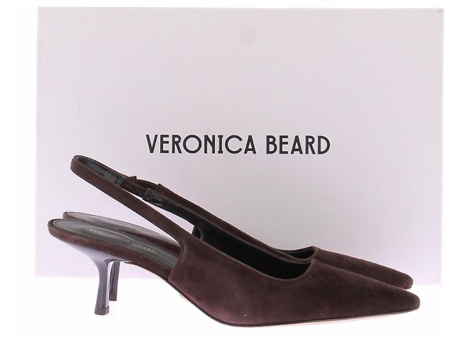 Veronica Beard Décolleté "Caroline" in scamosciato con cinturino posteriore Marrone - vista 8