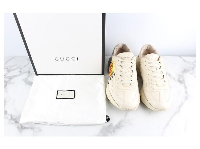 Gucci Sneakers Laiton Square Logo Bianco - vista 2