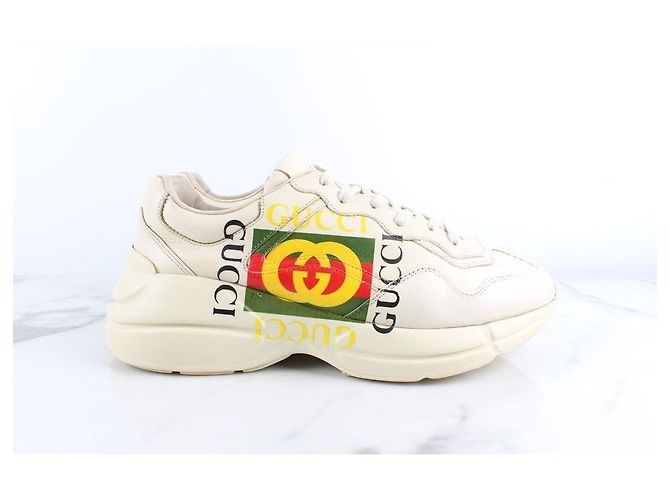 Gucci Sneakers Laiton Square Logo Bianco - vista 5