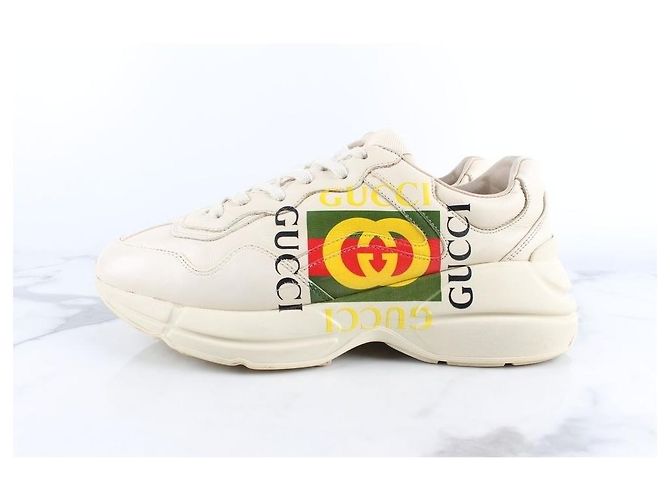 Gucci Sneakers Laiton Square Logo Bianco - vista 7