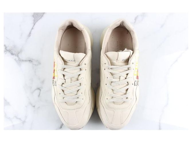 Gucci Sneakers Laiton Square Logo Bianco - vista 9