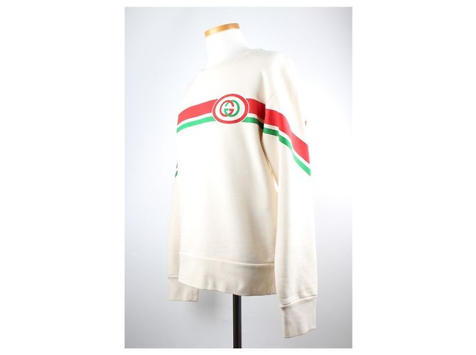 Gucci Sweatshirt mit GG-Logo und Rundhalsausschnitt Weiß - Ansicht 2