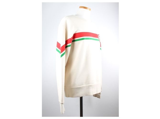 Gucci Sweatshirt mit GG-Logo und Rundhalsausschnitt Weiß - Ansicht 6