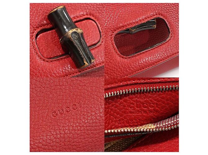 Gucci Piccola borsa a manico Bamboo in pelle rossa Rosso - vista 7