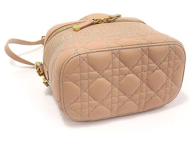 Dior Piccola beauty case Cannage in agnello rosa - vista 5