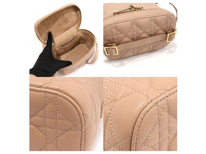 Dior Piccola beauty case Cannage in agnello rosa - vista 6
