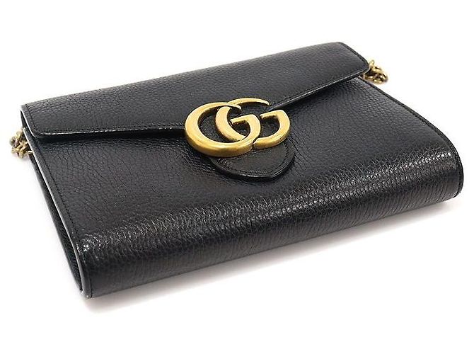 Gucci Mini borsa a tracolla GG Marmont in pelle texturizzata nera Nero - vista 5