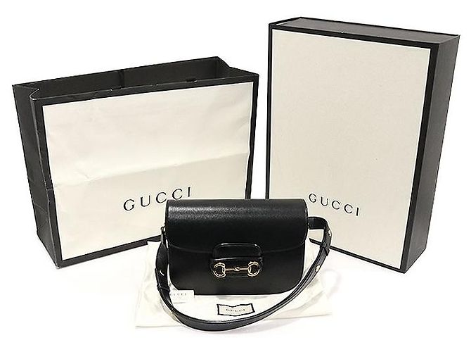 Gucci Piccola borsa a tracolla in pelle texturizzata nera con morsetto Nero - vista 2