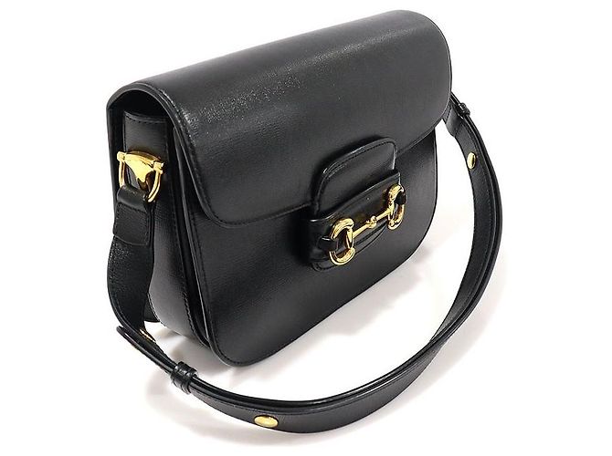 Gucci Piccola borsa a tracolla in pelle texturizzata nera con morsetto Nero - vista 3