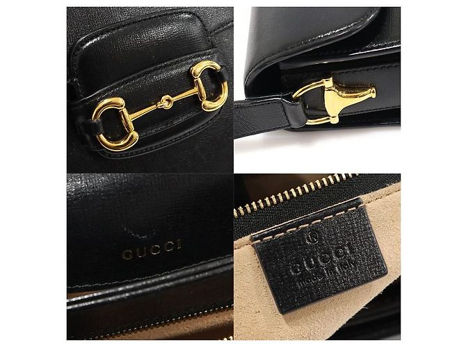 Gucci Piccola borsa a tracolla in pelle texturizzata nera con morsetto Nero - vista 7