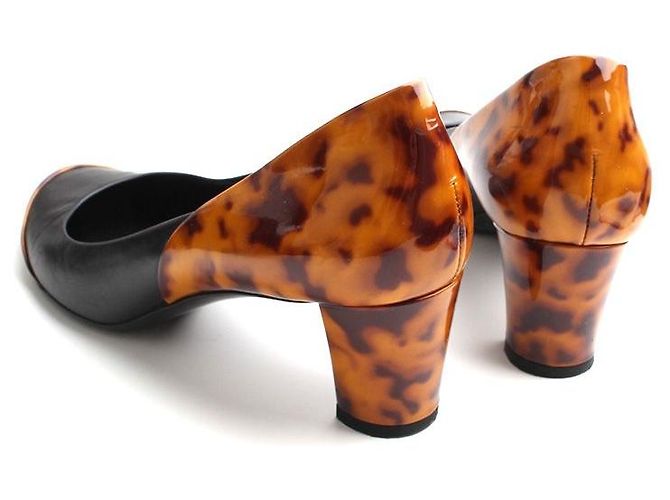 Gucci Décolleté con bordo leopardato Nero - vista 4