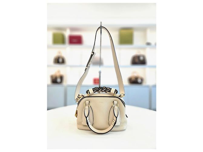 Chloé Daria Small Tote und Schultertasche Weiß - Ansicht 7
