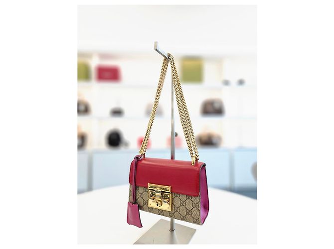 Gucci Piccola borsa a tracolla e crossbody Paddy Lock in GG Supreme con catena Marrone - vista 11