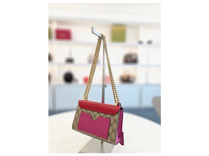 Gucci Piccola borsa a tracolla e crossbody Paddy Lock in GG Supreme con catena Marrone - vista 12