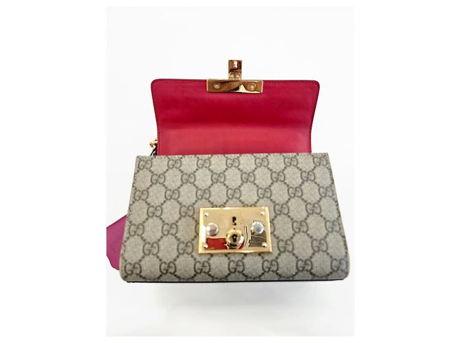 Gucci Piccola borsa a tracolla e crossbody Paddy Lock in GG Supreme con catena Marrone - vista 22