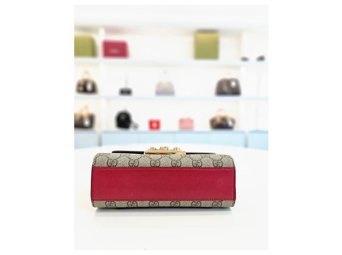 Gucci Piccola borsa a tracolla e crossbody Paddy Lock in GG Supreme con catena Marrone - vista 5