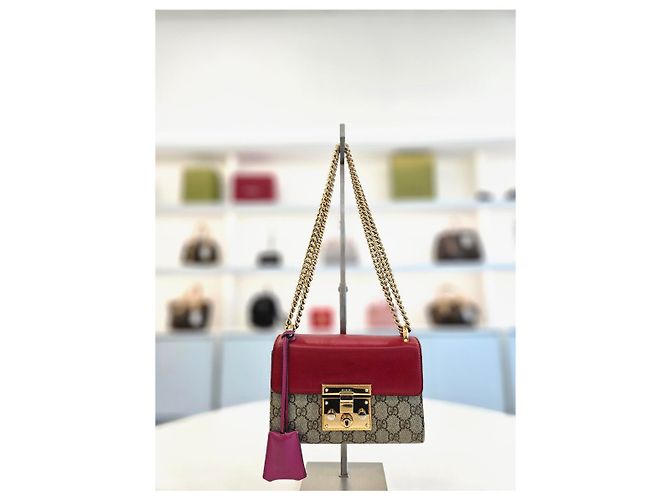 Gucci Piccola borsa a tracolla e crossbody Paddy Lock in GG Supreme con catena Marrone - vista 9