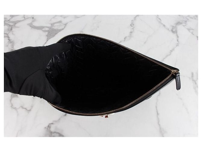 Chanel Clutch Mademoiselle CC Gold Nero - vista 9