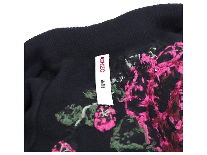 Kenzo Strickjacke mit Blumenstickerei Schwarz - Ansicht 9