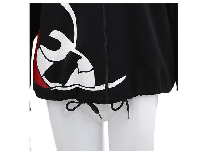 Prada Giacca con cappuccio e zip con logo grafico Nero - vista 4