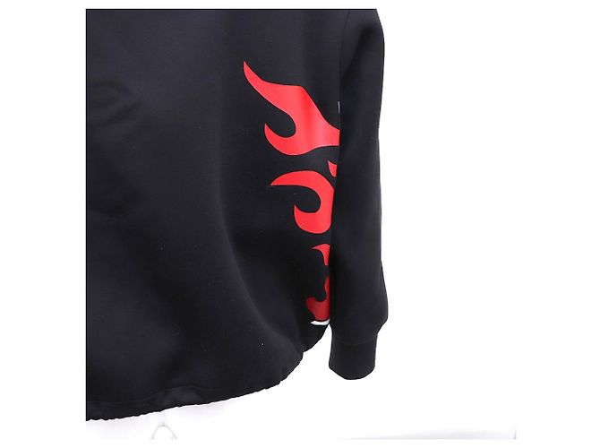 Prada Giacca con cappuccio e zip con logo grafico Nero - vista 8