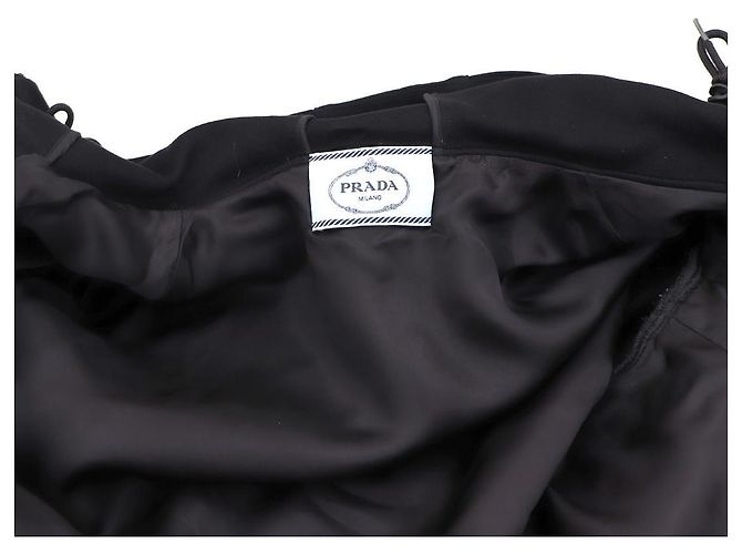 Prada Giacca con cappuccio e zip con logo grafico Nero - vista 9
