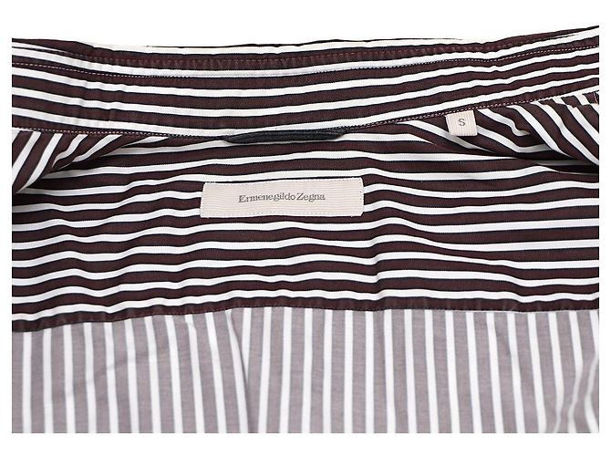 Ermenegildo Zegna Camicia a righe marroni Marrone - vista 10
