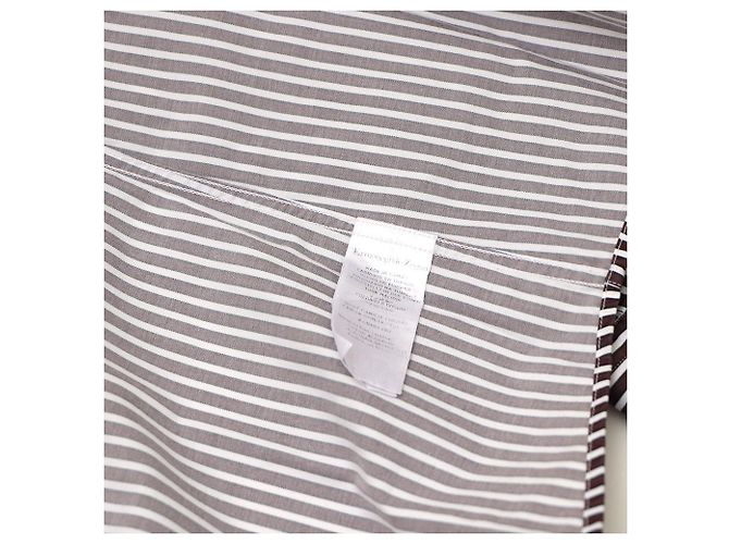 Ermenegildo Zegna Camicia a righe marroni Marrone - vista 11