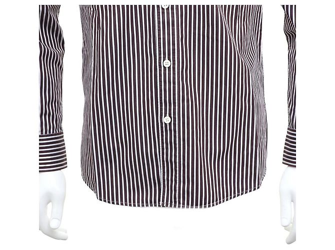 Ermenegildo Zegna Camicia a righe marroni Marrone - vista 4