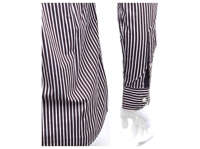 Ermenegildo Zegna Camicia a righe marroni Marrone - vista 9
