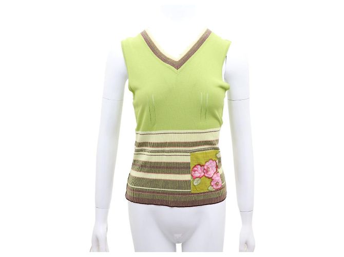 Kenzo Conjunto de cardigan e regata verde - vista 10