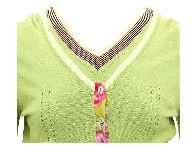 Kenzo Conjunto de cardigan e regata verde - vista 2