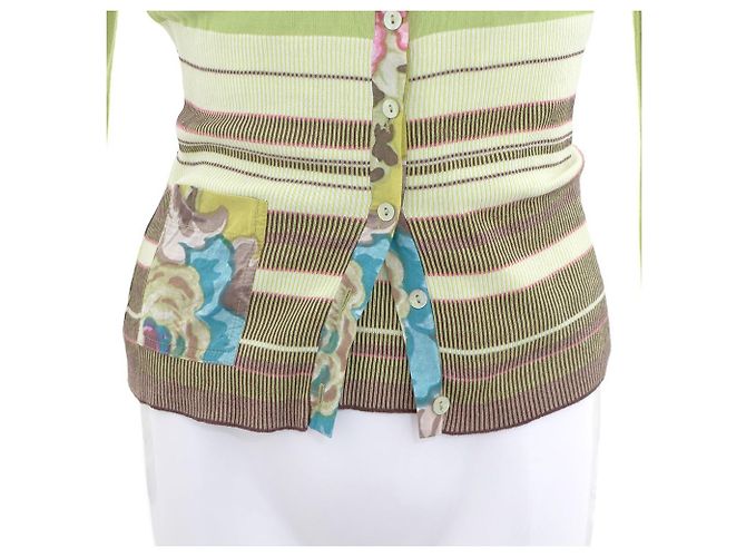 Kenzo Conjunto de cardigan e regata verde - vista 3