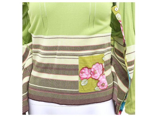 Kenzo Conjunto de cardigan e regata verde - vista 9