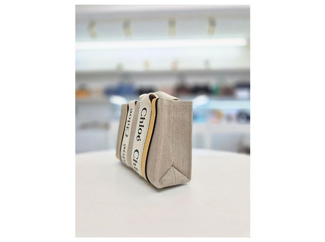 Chloé Mini tote e borsa a tracolla Woody Marrone - vista 4