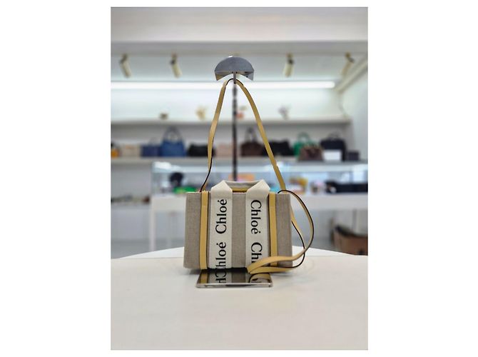 Chloé Mini tote e borsa a tracolla Woody Marrone - vista 9