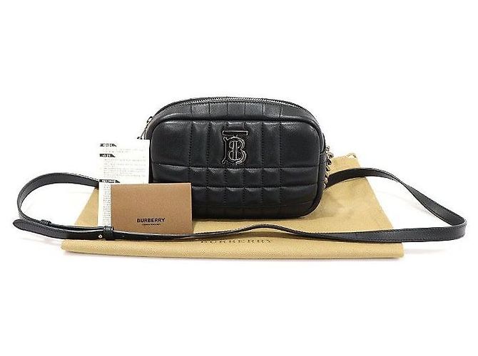 Burberry Mini Lola Camera in agnello liscio trapuntato nero - vista 2