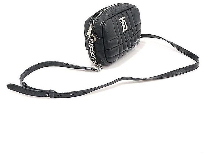 Burberry Mini Lola Camera in agnello liscio trapuntato nero - vista 3