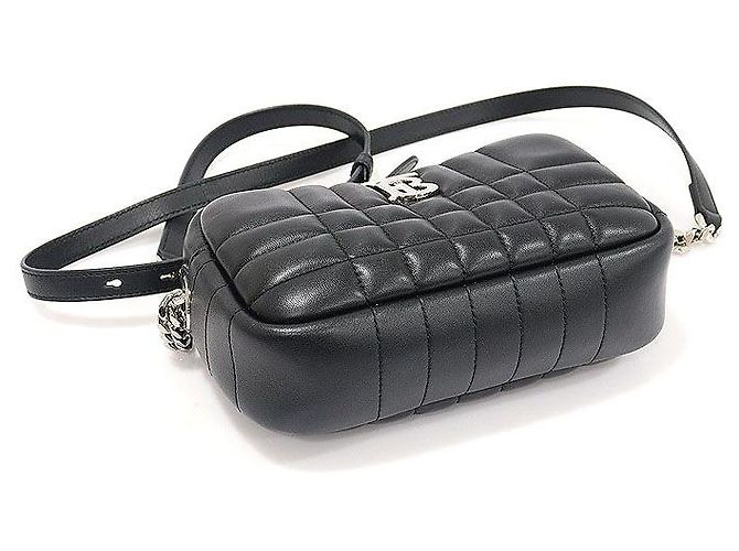 Burberry Mini Lola Camera in agnello liscio trapuntato nero - vista 5