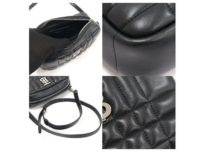 Burberry Mini Lola Camera in agnello liscio trapuntato nero - vista 6