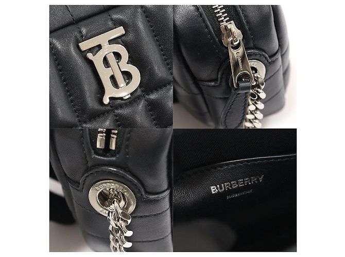 Burberry Mini Lola Camera in agnello liscio trapuntato nero - vista 7