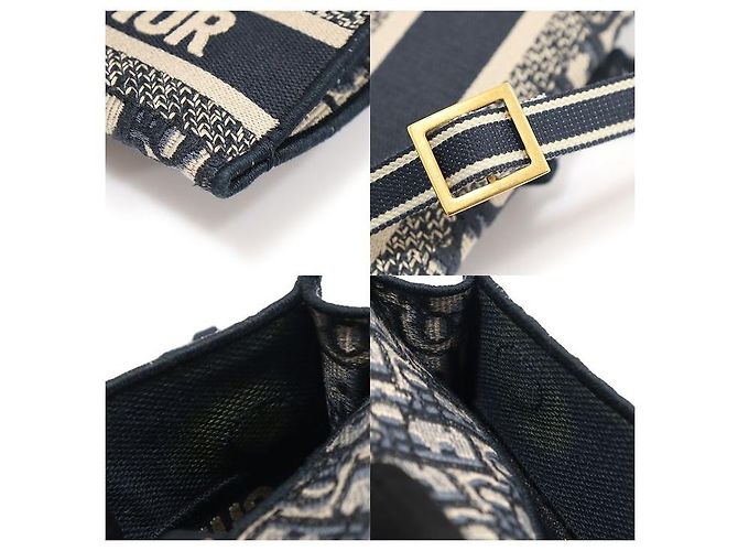 Dior Borsa a tracolla a tracolla a cintura in jacquard obliquo blu - vista 6