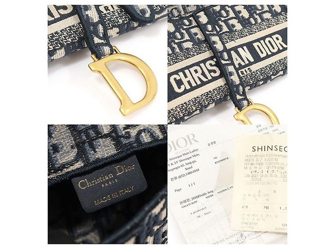 Dior Borsa a tracolla a tracolla a cintura in jacquard obliquo blu - vista 7