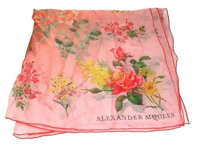 Alexander Mcqueen Bufanda de seda Rosa Coral - vista 2