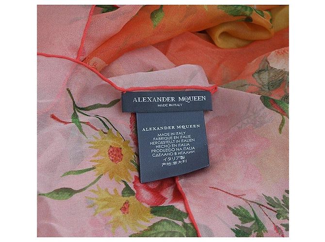 Alexander Mcqueen Bufanda de seda Rosa Coral - vista 3