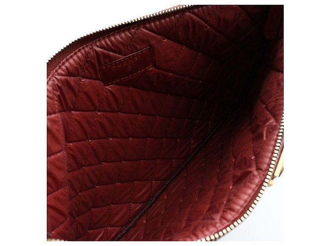 Chanel Clutch trapuntata Burgundy Boy Serie Medium Rosso - vista 5