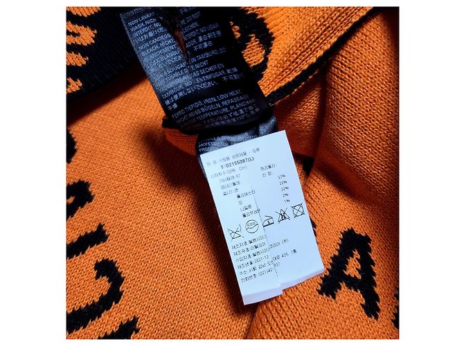 Balenciaga Multi Logo Intarsia Oversized Knit Black - view 4