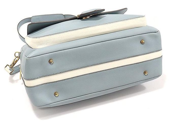 Tod's Tote militare in pelle bicolore azzurro cielo e bianco, media Blu - vista 4